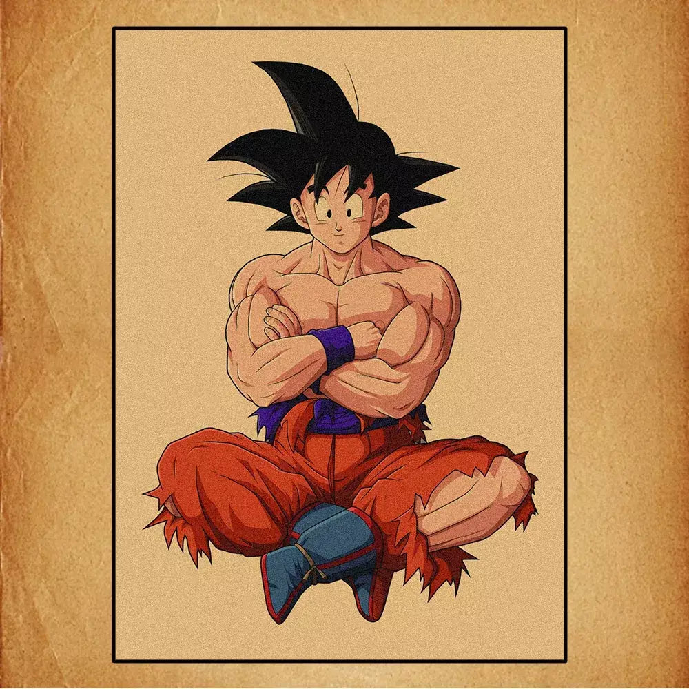 Japonês em torno do anime retro dragon ball cartaz goku gohan vegeta piccolo friza pintura em tela impressão arte da parede presente das crianças