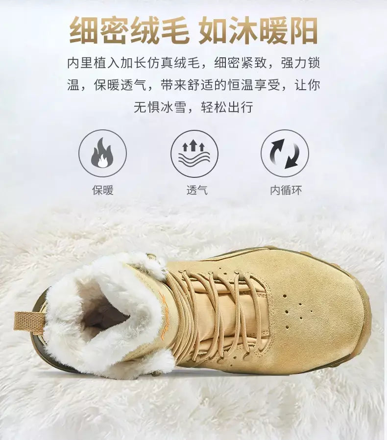 Rax à prova dwaterproof água caminhadas sapatos homens inverno ao ar livre tênis para homens botas de neve de pelúcia montanha botas de neve turismo ao ar livre sapato de corrida