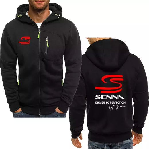 Ayrton Senna-Casaco com capuz de lã extragrande masculino, moletom de algodão luxuoso, marca quente