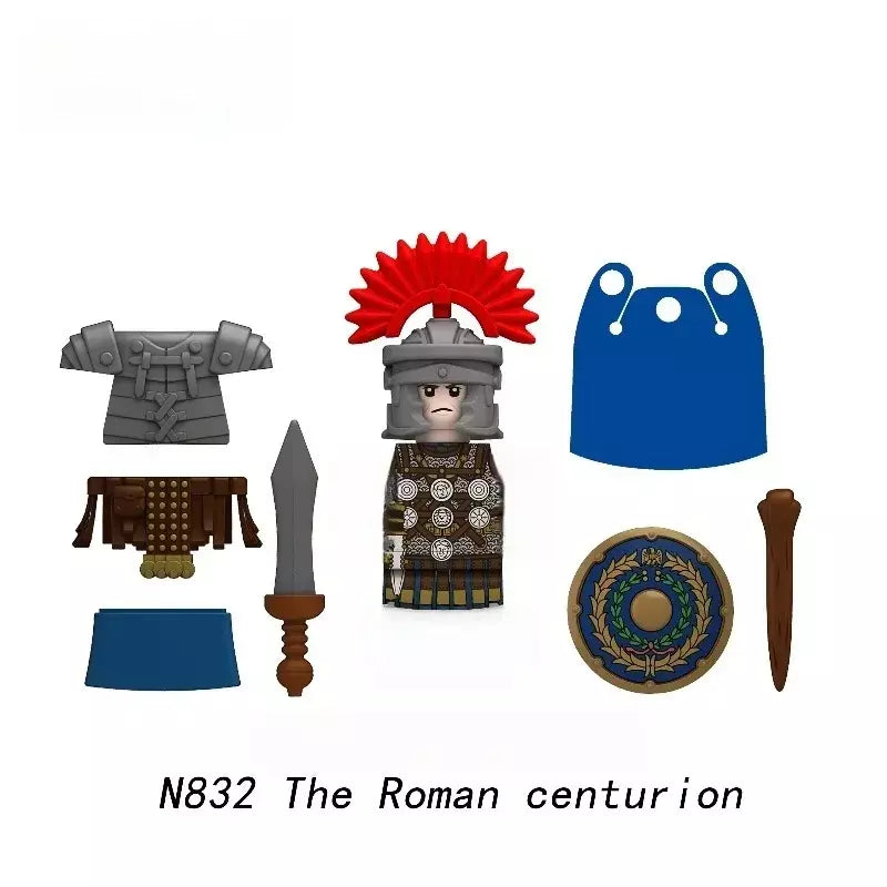 1 pçs medieval militar roma guerra figuras de ação do exército blocos de construção capacete armas acessórios crianças para brinquedos presentes