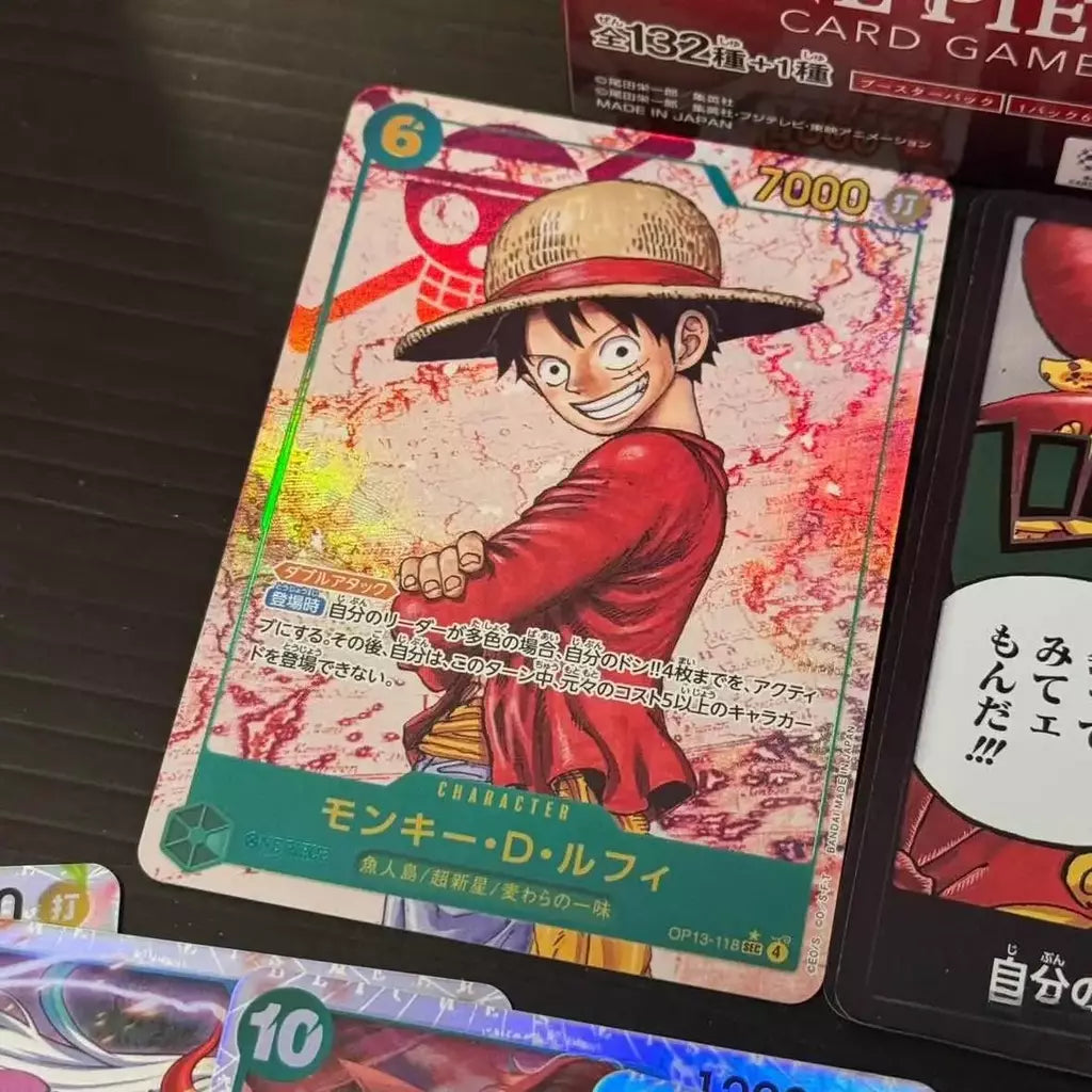 Uma peça tcg caixa de reforço de cartão de jogo japonês selado autêntico japonês OP01-OP13 série completa caixa de reforço cartões de coleção de jogo