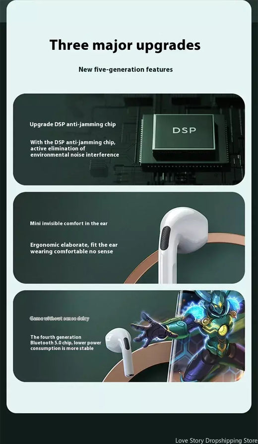 Xiaomi redmi pro6 fones de ouvido tws sem fio bluetooth controle toque alta fidelidade som esporte música com microfone