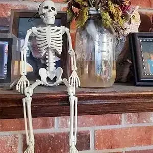 Esqueleto de forma humana de halloween de 40cm, esqueleto acessível, ossos de forma humana, decorações de herror de halloween, adereços de terror de casa assombrada