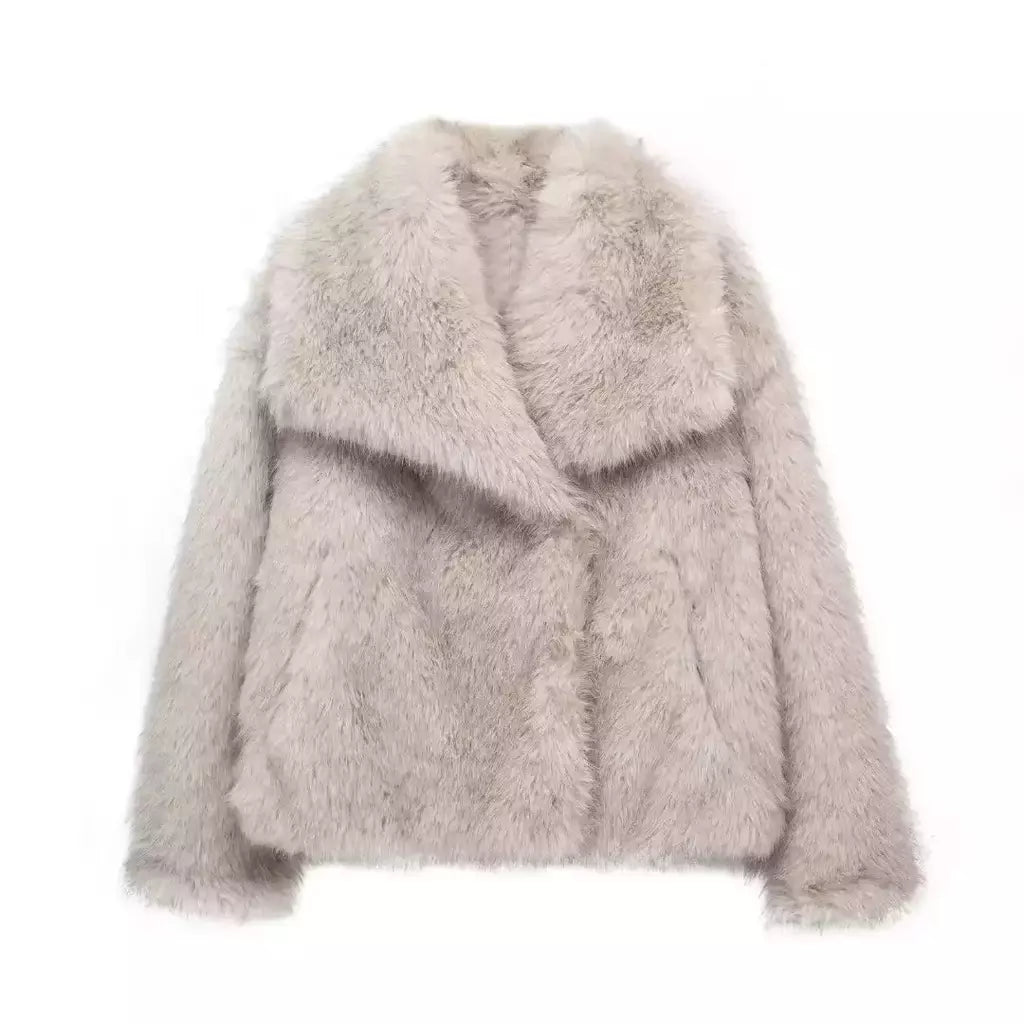 TRAF-Jaqueta feminina de tecido de lantejoulas de metal, casaco solto, gola alta, manga comprida, outerwear feminino chique, outono, inverno, 2023