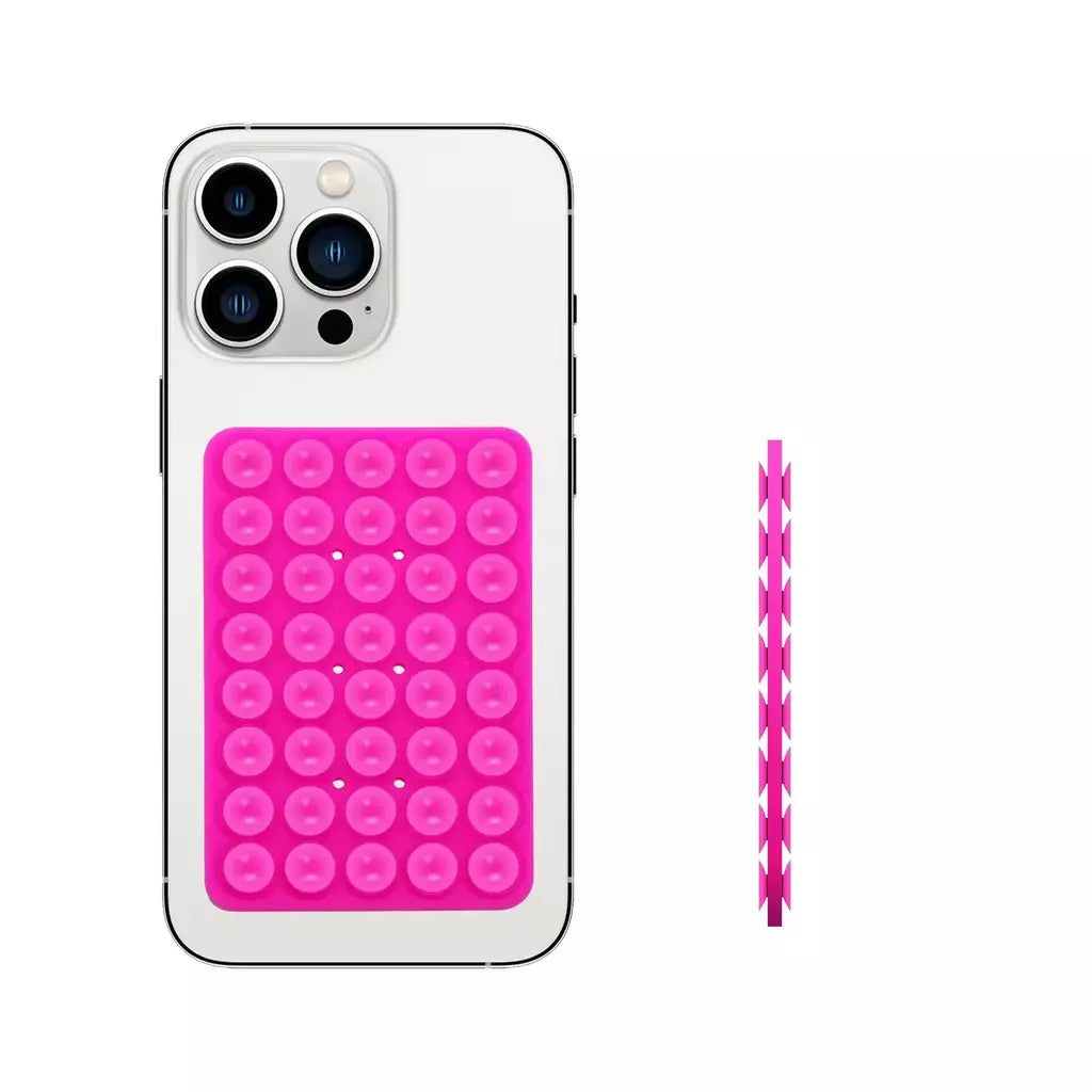 Capa de telefone com ventosa de silicone dupla face, suporte removível para selfies e vídeos mãos-livres, basta usar para vidro liso