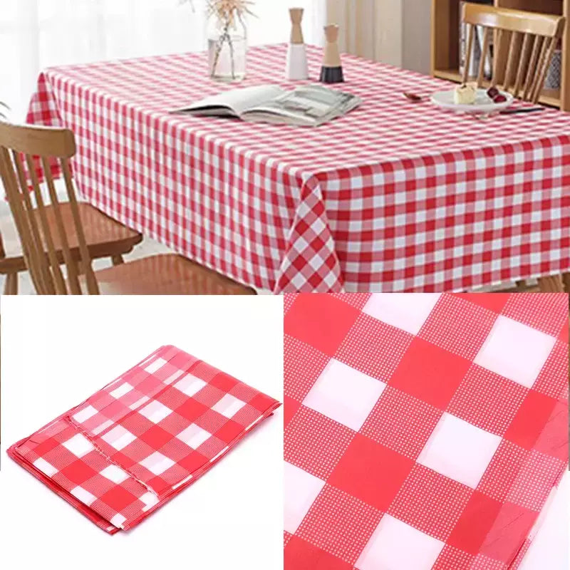 Toalha De Mesa Quadriculada Espessada Descartável, Vermelho, Festa De Casamento, Decoração De Casa