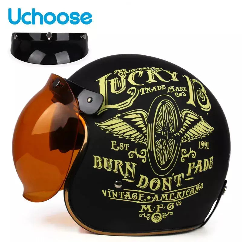 DOT Certificado Retro Capacete de Motocicleta Cafe Racer Rosto Aberto Casco Moto para Acessórios de Motocicleta Homens Cascos de Moto