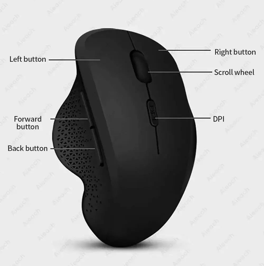 Dual Mode Mouse de Computador Sem Fio, 1600 DPI, Recarregável, Ergonômico, Bluetooth, Laptop, Notebook, iPad, Tablet, Mac, Chromebook