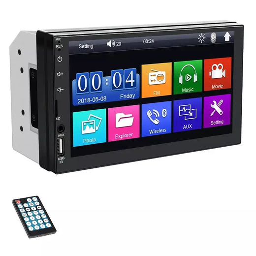 Hippcron 2din rádio do carro multimídia mp5 player com fio carplay android auto 7 "tela de toque fm aux entrada bluetooth suporte câmera