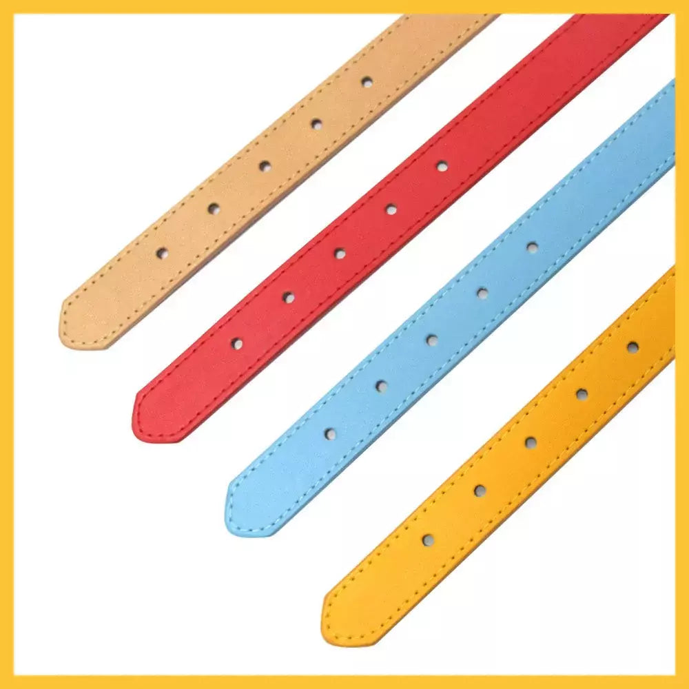 Coleira de couro para cachorro, cor sólida, ajustável, gato, filhote de cachorro, alça de pescoço, adequada para cães médios e pequenos, suprimentos para animais de estimação