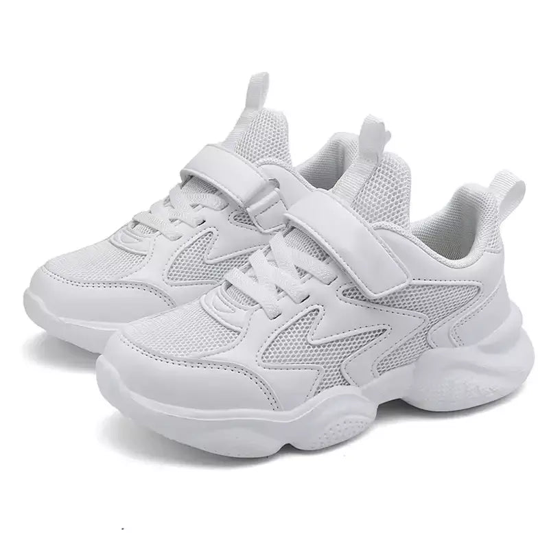 Branco crianças sapatos para meninos e meninas moda crianças confortáveis tênis respiráveis antiderrapante escola casual calçado de caminhada