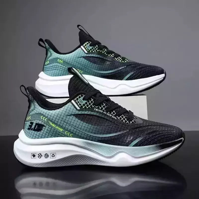 Sapatilhas esportivas casuais masculinas, Sapatilhas populares de malha de peixe, Tênis de corrida respiráveis, Moda