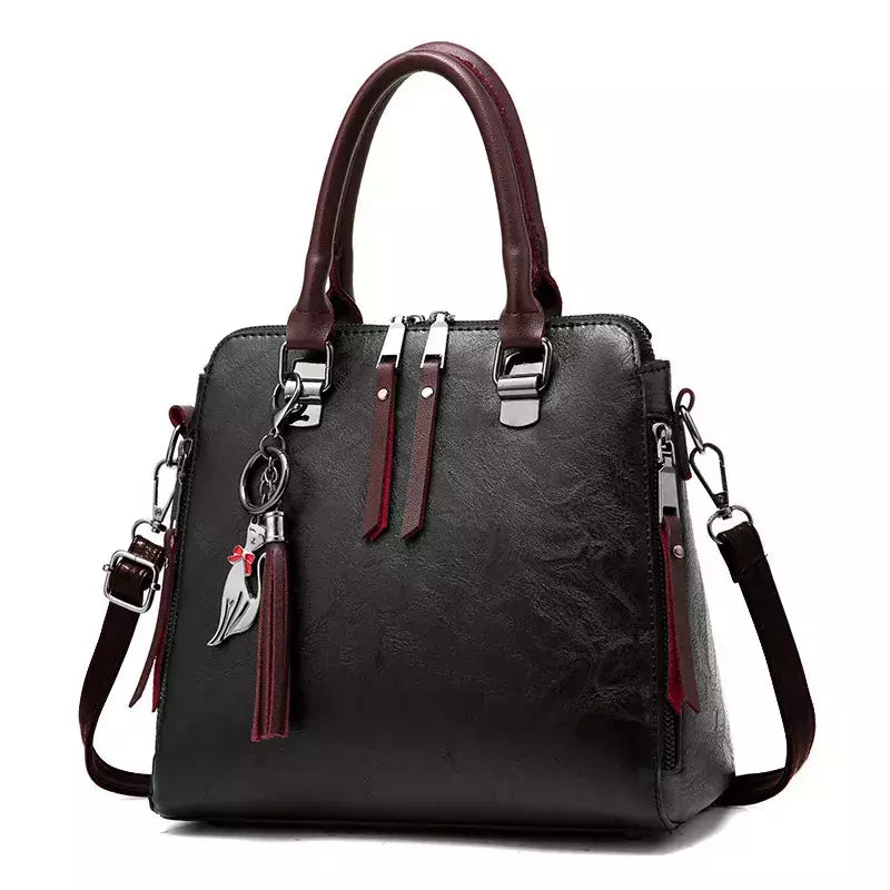 Bolsa de Ombro de Couro Retro para Mulheres, Bolsa Crossbody Messenger, Grande Capacidade, Bolsa Feminina, Designer de Luxo, Alta Qualidade