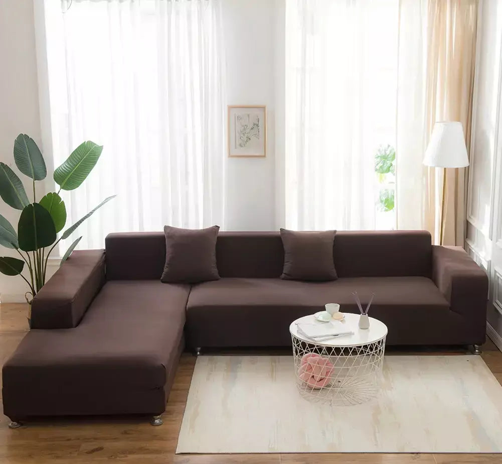 Capas de Sofá Elásticas Monocromáticas para Sala, Espessamento Slipcovers de Canto Seccional, Capa de Sofá, Forma L, Precisa comprar 2Pcs Cover