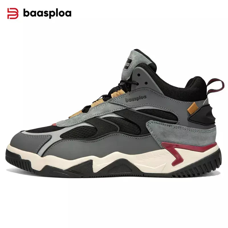 Baasploa inverno homens tênis de couro moda casual à prova dwaterproof água sapatos esportivos para homem de pelúcia quente masculino tênis antiderrapante ao ar livre