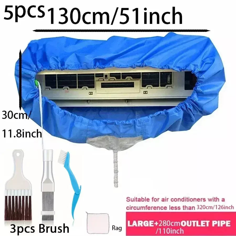 130cm grande conjunto de capa de limpeza de ar condicionado limpador de condicionador com tubo de água kit de limpeza à prova dwaterproof água para ar condicionado