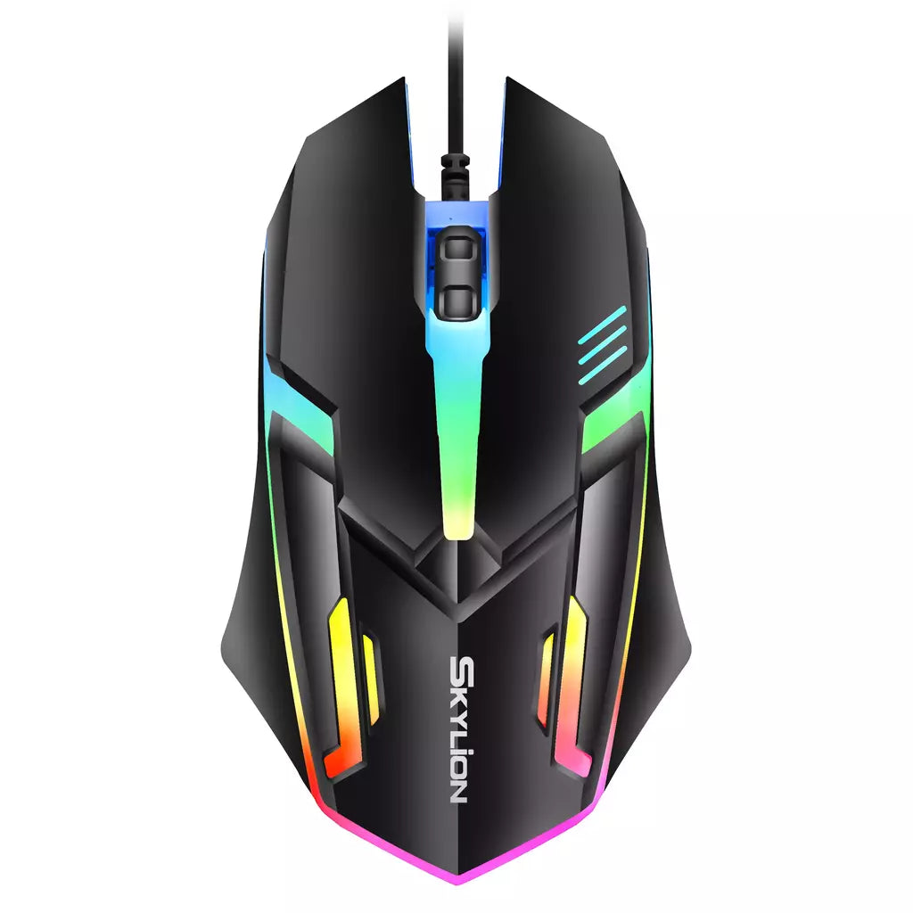 SKYLION F1 Wired 3 Teclas Mouse Iluminação Colorida Jogos e Escritório Para Microsoft Windows e Apple IOS System