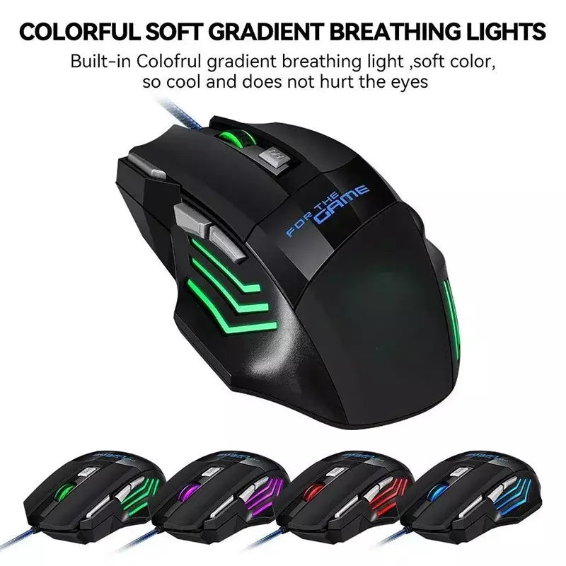 1 pc apenas novo mouse para jogos usb hipervelocidade rgb retroiluminado ergonômico mouse para jogos 7d esports mouse com fio para laptop pc gamer