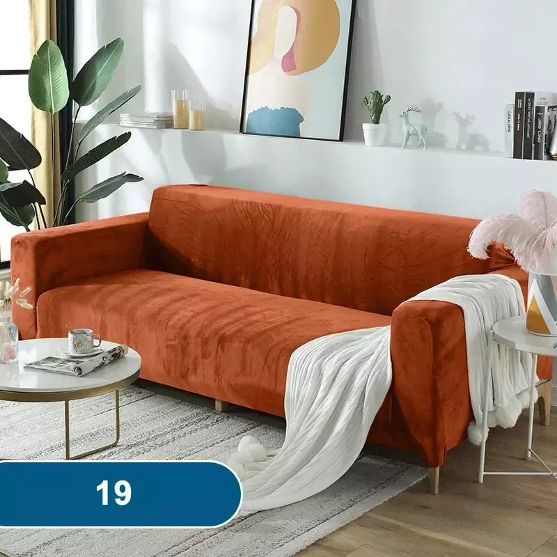 Velvet Sofa Cover adequado para braço em forma de L, estendido e mais grosso, H