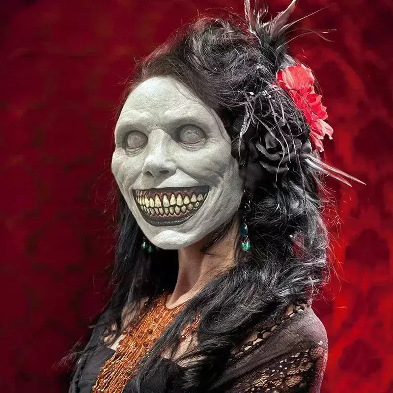 Assustador máscara de halloween demônios sorridentes máscaras faciais de terror o mal cosplay adereços festa masquerade máscara de halloween acessório de roupas