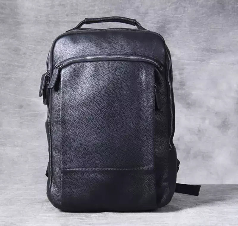 Mochila de couro genuíno para homens, cavalo louco vintage mochila para laptop grande mochila diária mochila de viagem mochila para caminhadas
