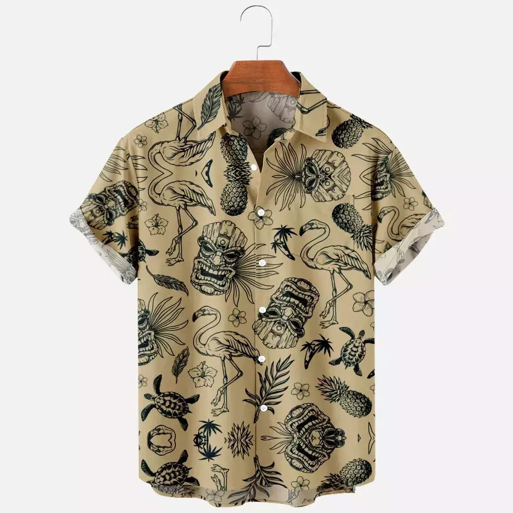 Moda masculina verão t-shirts havaiano impressão 3d aconchegante casual um botão camisas de manga curta praia camisas de grandes dimensões