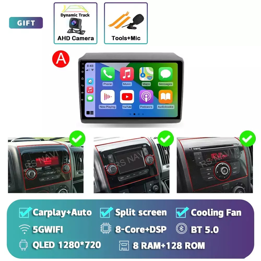 Android 15 para fiat ducato peugeot boxer citroen jumper 2006-2022 2k qled android rádio do carro reprodutor multimídia estéreo gps carplay