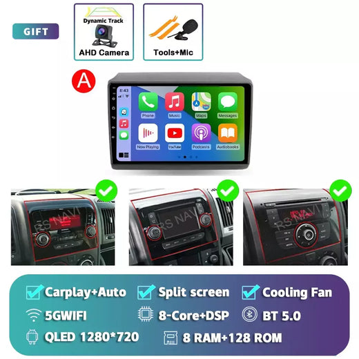 Android 15 para fiat ducato peugeot boxer citroen jumper 2006-2022 2k qled android rádio do carro reprodutor multimídia estéreo gps carplay