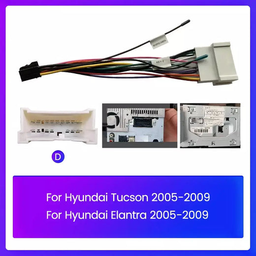 Cabo de alimentação para hyundai kia android rádio do carro estéreo áudio mp5 player gps central automotivo multimídia player acessórios