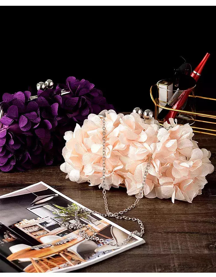 Bolsa de embreagem floral para mulheres, bolsa de casamento para noivas e senhoras, 8 cores, branco, azul, roxo, sacos de flores de noite
