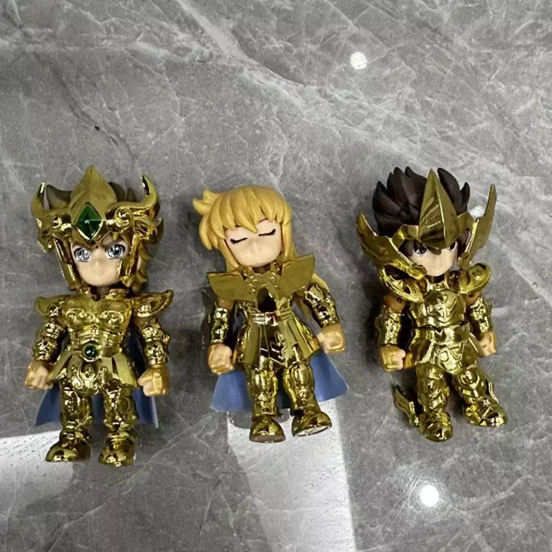 Em estoque versão q de saint seiya figura dos desenhos animados leo sagitário virgo articulações são modelo móvel ornamentos brinquedo presente de natal