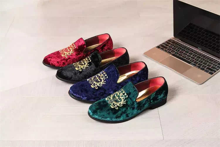 Sapatos de couro de camurça para homens, sapatos de casamento, sapatos baixos Oxford, mocassins bordados, tamanho grande, alta qualidade, designer, luxo, festa