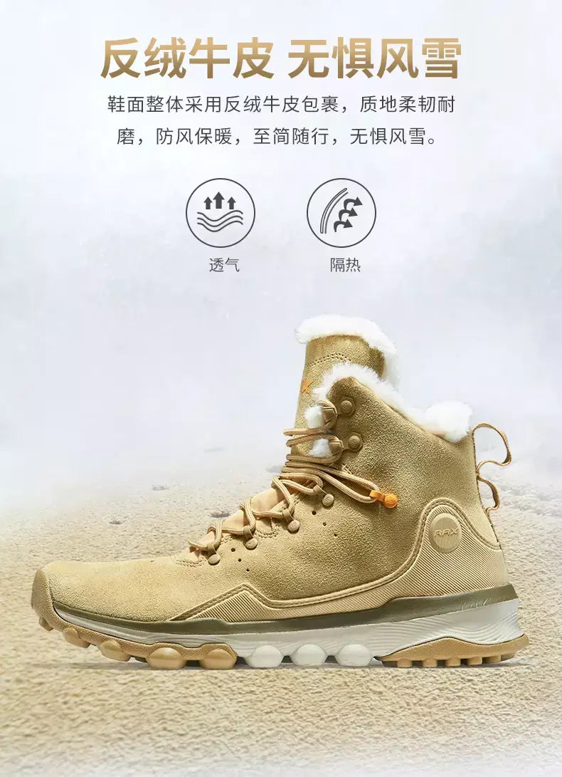 Rax à prova dwaterproof água caminhadas sapatos homens inverno ao ar livre tênis para homens botas de neve de pelúcia montanha botas de neve turismo ao ar livre sapato de corrida