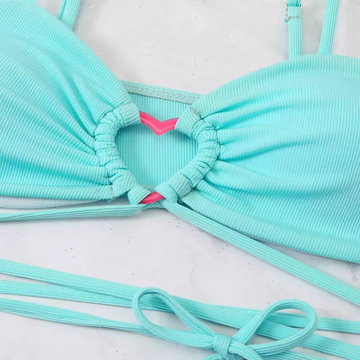 Conjunto de biquíni monocromático de 3 peças feminino, maiô com saronga, capa, saia de praia, maiô, vestido de praia