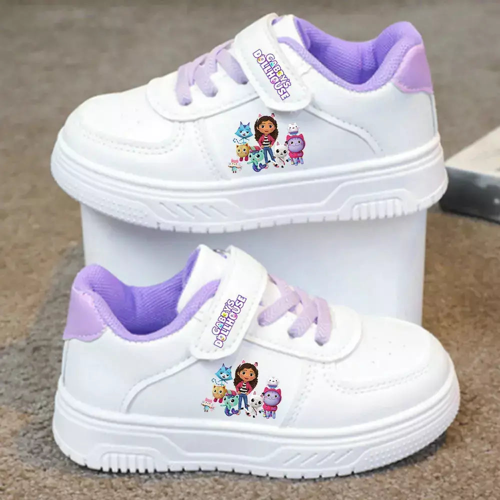 Gabby casa de bonecas cesta sapatos bonito anjo tênis casal sapatos brancos crianças tênis casuais ponto esporte sapatos tamanho 26-37