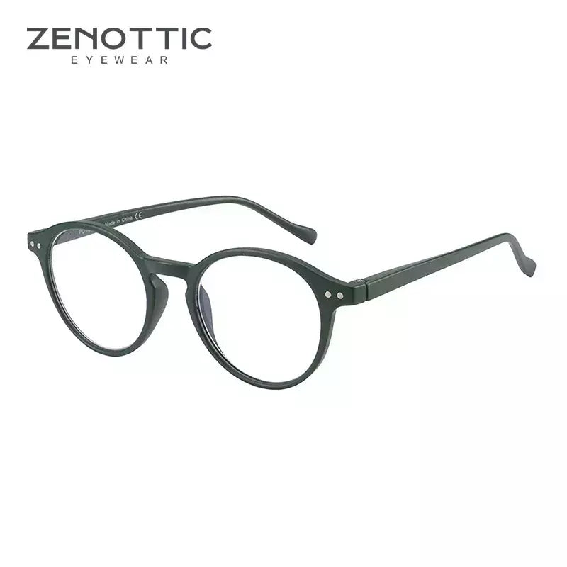 Zenottic 2024 retro óculos de leitura anti luz azul bloqueando leitores moda leve óculos feminino masculino dioptria 0 a 4.0