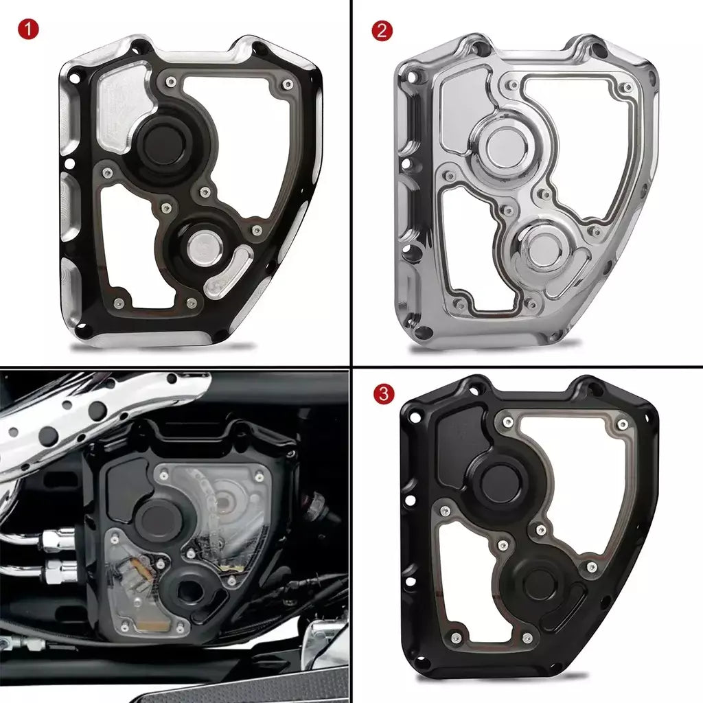 CNC Dupla Cam Claridade Cam Capa, Harley Touring Rua Glide Estrada Rei 06-16 Softail Menino Gordura 01-17 Dyna, CNC
