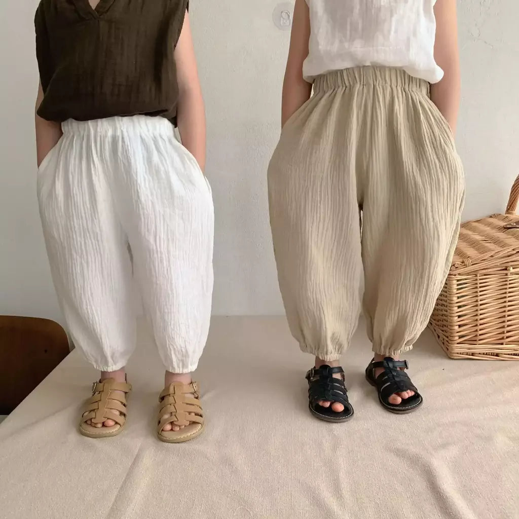 Calças de bebê de algodão orgânico recém-nascidos outono primavera verão inverno bonito impressão macia musselina roupas calças pantalons capris