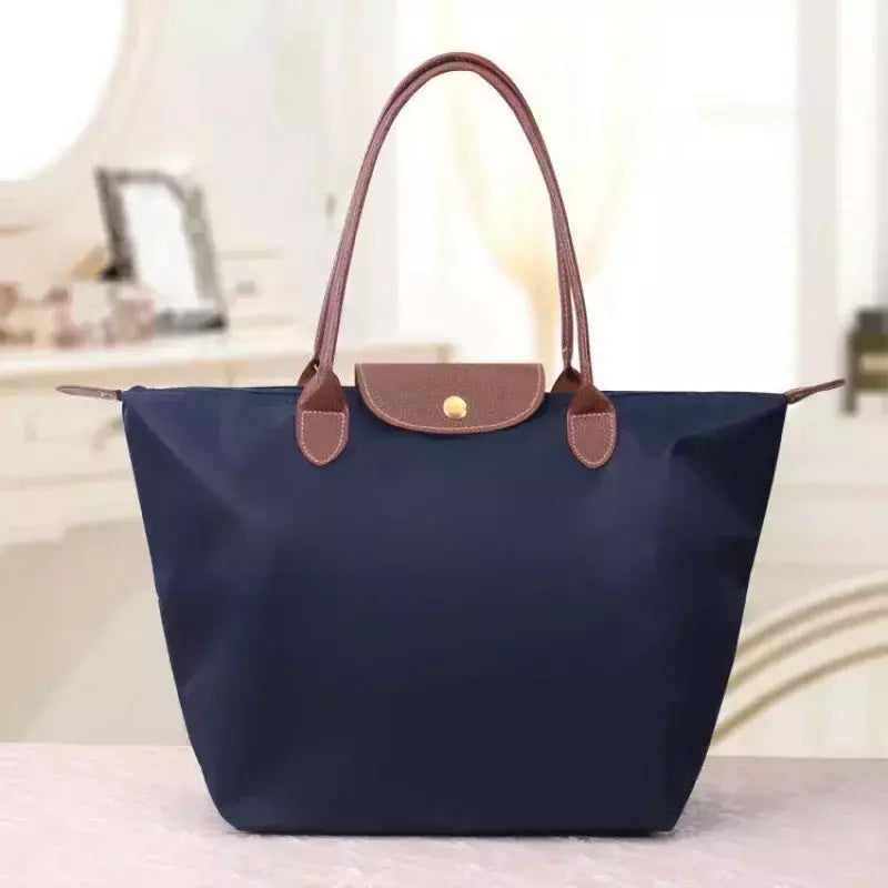 MINISO-Bolsa de Ombro Dobrável Feminina Clássica de Grande Capacidade, Bolsas de Nylon, Moda Casual, Alta Qualidade, Nova, 2024