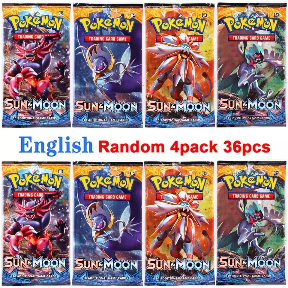 4 pacote de cartas pokémon 151 equipe up sun & moon trovão inglês jogo de cartas de negociação evoluções impulsionador colecionável crianças brinquedos presentes