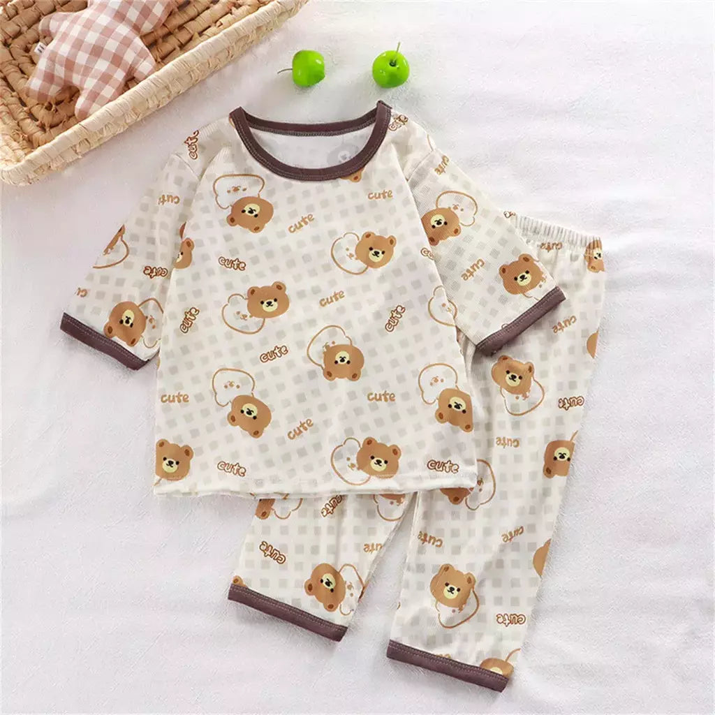 Hibobi-Conjunto infantil de roupas íntimas de manga 3/4, pijama do bebê, roupas de ar condicionado, roupas de verão, treino, 2 peças