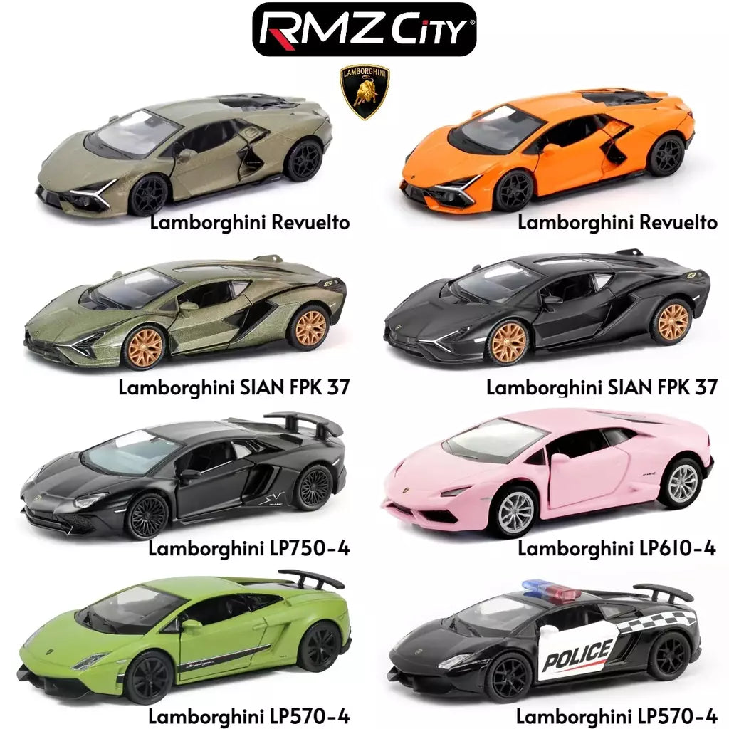 1/36 lamborghini super esporte modelo de carro de brinquedo para crianças rmz city diecast metal miniatura puxar para trás coleção presente criança meninos