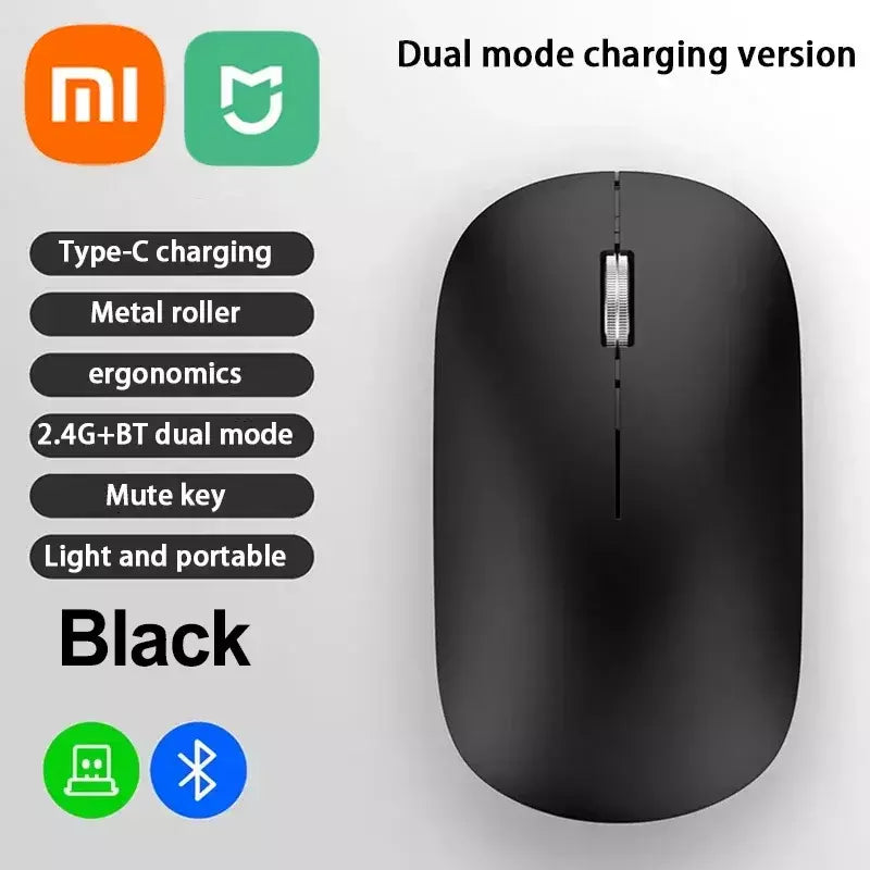 Xiaomi silencioso mouse sem fio de modo duplo tipo-c carregamento 2.4g dpi ajustável recarregável ergonômico morandi mouse de escritório portátil