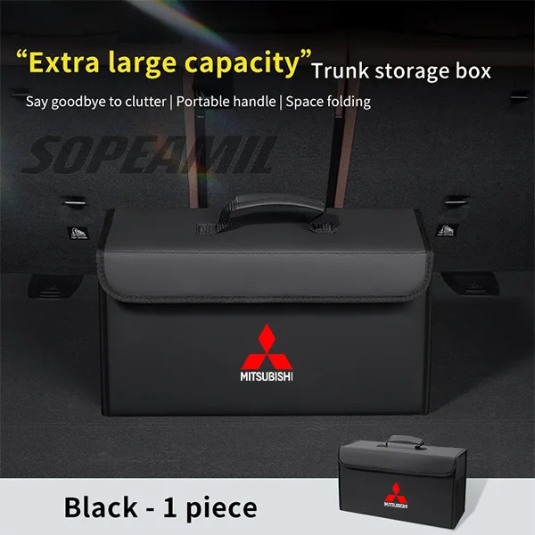 Para mitsubishi outlander pajero asx colt lancer l200 triton RalLIART caixa organizadora de porta-malas de carro caixa traseira estiva arrumação saco de armazenamento