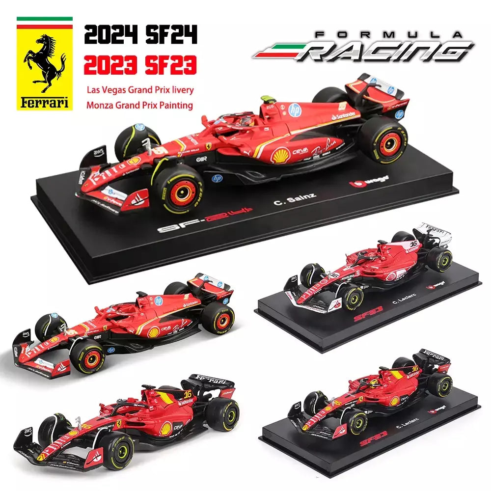 Bburago 1:43 2024 2023 F1 Scuderia Ferrari SF24 SF23 # 16 lecler # 55 sainz jr liga carro de luxo fundido modelo de carro série de brinquedos