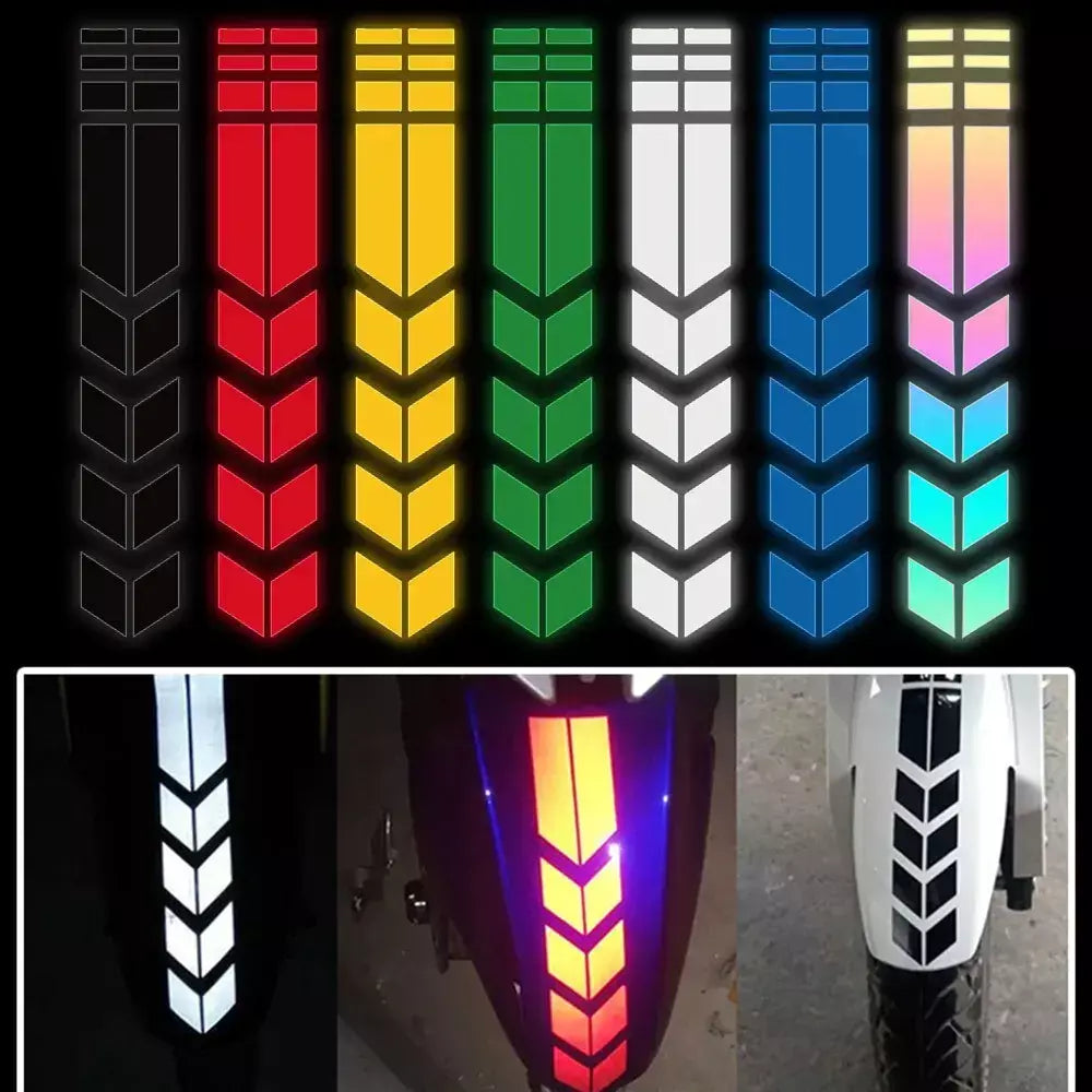 Adesivo universal para motocicleta com setas, pasta flash, à prova d'água, resistente a óleo, adesivo reflexivo, fita para motocicleta, adesivo