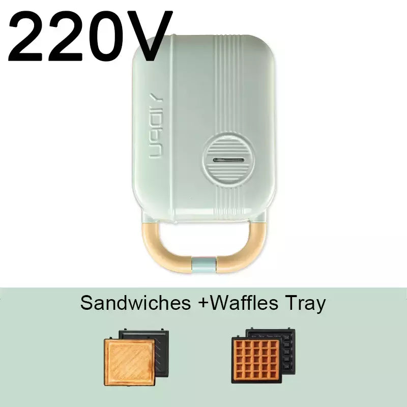 Mini máquina de café da manhã tipo panqueca, fornos elétricos para café da manhã, panquecas e waffle