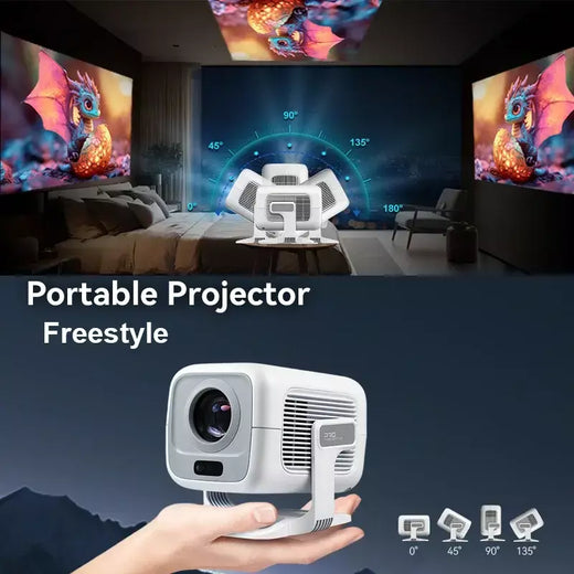 HUAWEISHI 4K Projetor Android Nativo Portátil 1080P Foco Automático 600ANSI Vídeo cinema em casa Projetor led hd externo