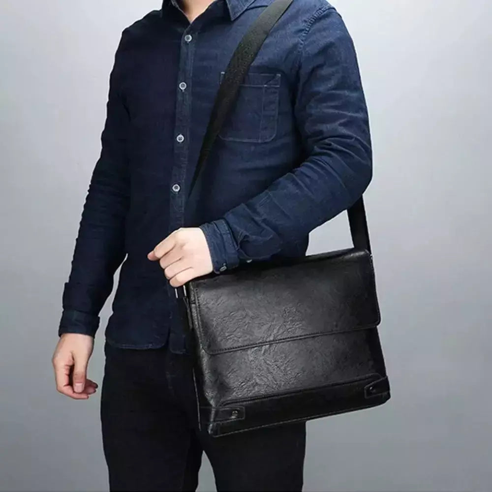 Maleta de couro PU para homens, bolsa de ombro, bolsa mensageiro, crossbody, designer lateral, negócios, pendulares, laptop, executivo, negócios, sacola, Boston