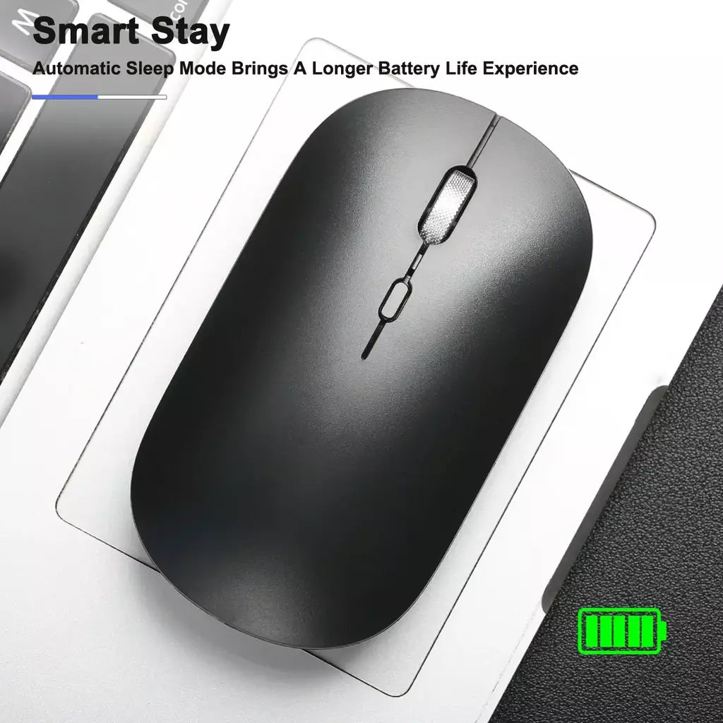 Mouse para jogos sem fio para PC - Mouse de computador ergonômico fino 2.4G, compatível com laptop/tablet/desktop (bateria não incluída)
